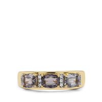  Burmese Grey Spinel Ring with White Zircon in 9K Gold 1.65cts