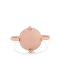 Peruvian Pink Opal Ring in Rose Gold Plated Sterling Silver 3.60cts