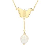 South Sea Cultured Pearl Necklace  in Gold Plated Sterling Silver (8mm)