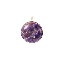 Banded Amethyst Pendant in Rose Tone Sterling Silver 96.50cts