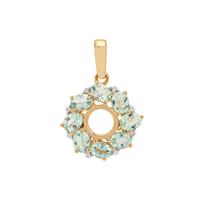Aquaiba™ Beryl Pendant with Diamond in 9K Gold 1.20cts