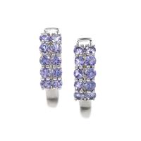 AA Tanzanite Earrings in Platinum Plated Sterling Silver 2.48cts