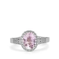 Minas Gerais Kunzite Ring with White Topaz in Sterling Silver 2.24cts