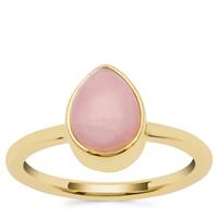 Peruvian Pink Opal Ring in Gold Plated Sterling Silver 1.66cts