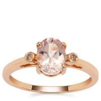 Alto Ligonha Morganite Ring with Natural Pink Diamond in 9K Rose Gold 1.10cts
