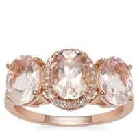Alto Ligonha Morganite Ring with Natural Pink Diamond in 9K Rose Gold 3.29cts