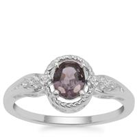 Burmese Spinel Ring with White Zircon in Sterling Silver 0.84ct