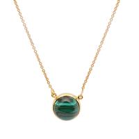 Congo Malachite Necklace in Gold Plated Sterling Silver 12cts