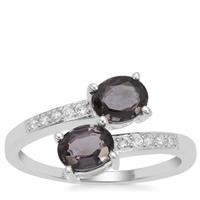 Burmese Spinel Ring with White Zircon in Sterling Silver 1.70cts
