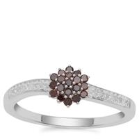 Cognac Diamond Ring with Diamond in Sterling Silver 0.25ct