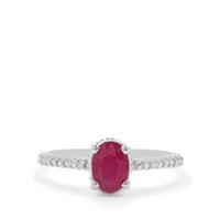 Kenyan Ruby Ring in Sterling Silver 1cts