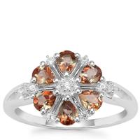 Sopa Andalusite Ring with White Zircon in Sterling Silver 1.03cts