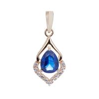 Nilamani Pendant with White Zircon in 9K Gold 1.76cts