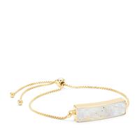 Rainbow Moonstone Slider Bar Bracelet in Gold Plated Sterling Silver 9.85cts