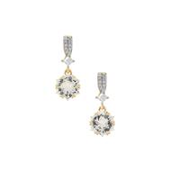 Wobito Snowflake Cut  Cullinan Topaz Earrings with White Zircon in 9K Gold 6.50cts