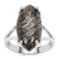 Feather Pyrite Ring in Sterling Silver 11cts