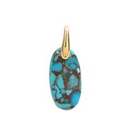 Egyptian Turquoise Pendant in Gold Plated Sterling Silver 16.05cts