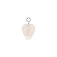 Rose Quartz Heart Pendant in Sterling Silver 23cts