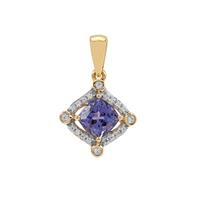 AA Tanzanite Pendant with White Zircon in 9K Gold 1.30cts