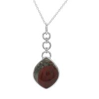 Cherry Orchard Agate Pendant Necklace in Sterling Silver 11.80cts