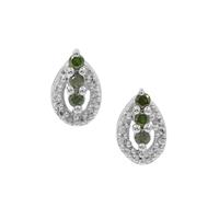 Green Diamond Earrings in Sterling Silver 0.13ct