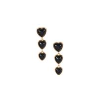 Black Onyx Earrings in Gold Tone Sterling Silver 7.70cts
