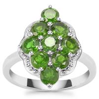 Chrome Diopside Ring in Sterling Silver 3.11cts