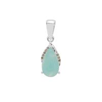 Gem-Jelly™ Aquaprase™ Pendant with Champagne Diamond in Sterling Silver 2.65cts