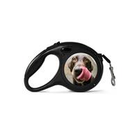Personalised Black Retractable Dog Lead - Photo Upload (Small 5m Retractable)