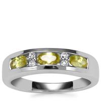 Ambilobe Sphene Ring with White Topaz in Sterling Silver 0.82ct