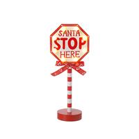 Santa Stop Here Light Up Sign 