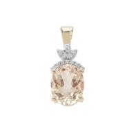 Champagne Serenite Pendant with White Zircon in 9K Gold 2.50cts