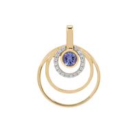 AA Tanzanite Pendant with White Zircon in 9K Gold 0.35cts
