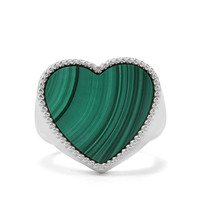 Malachite Ring in Sterling Silver 16.67cts