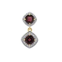 Burmese Purple Spinel Pendant with White Zircon in 9K Gold 1.60cts