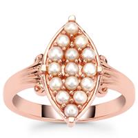 Indonesian Seed Pearls Ring in Rose Gold Plated Sterling Silver (2.20MM)