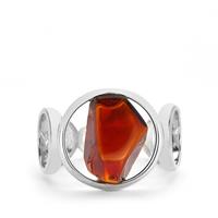 Baltic Cherry Amber Ring in Sterling Silver (12x8mm)