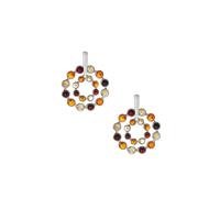 Baltic Cognac, Cherry & Champagne Amber Earrings in Sterling Silver