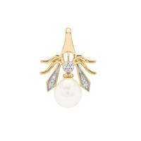 South Sea Cultured Pearl Pendant with Diamond in 9K Gold (8mm)