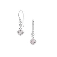 Burmese Spinel Earrings with White Zircon in Sterling Silver 1.06cts