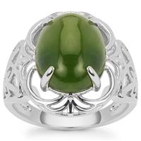 Nephrite Jade Ring in Sterling Silver 5.90cts