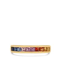 Rainbow Ombre Sapphire Ring in 9K Gold 1.20cts
