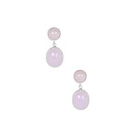 Type A Lavender Jadeite Earrings in Sterling Silver 8cts