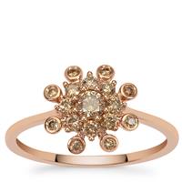Cape Champagne Diamonds Ring in 9K Rose Gold 0.50ct