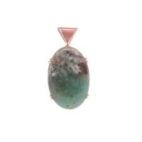 Aquaprase™ Pendant with Australian Pink Opal in Rose Gold Plated Sterling Silver 32.80cts