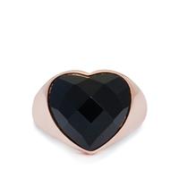 Black Onyx Ring in Gold Tone Sterling Silver 8.50cts