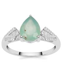 Gem-Jelly™ Aquaprase™ Ring with White Zircon in Sterling Silver 1.60cts