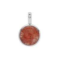 Red Horn Coral Pendant in Sterling Silver 8cts