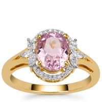Nuristan Kunzite Ring with Diamond in 18K Gold 2.50cts