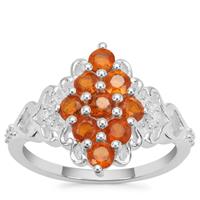 Loliondo Orange Kyanite Ring with White Zircon in Sterling Silver 1.51cts